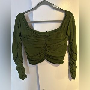 Zara olive green crop top